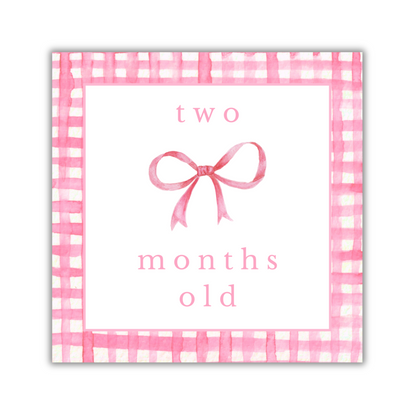 Pink Gingham Milestone Cards