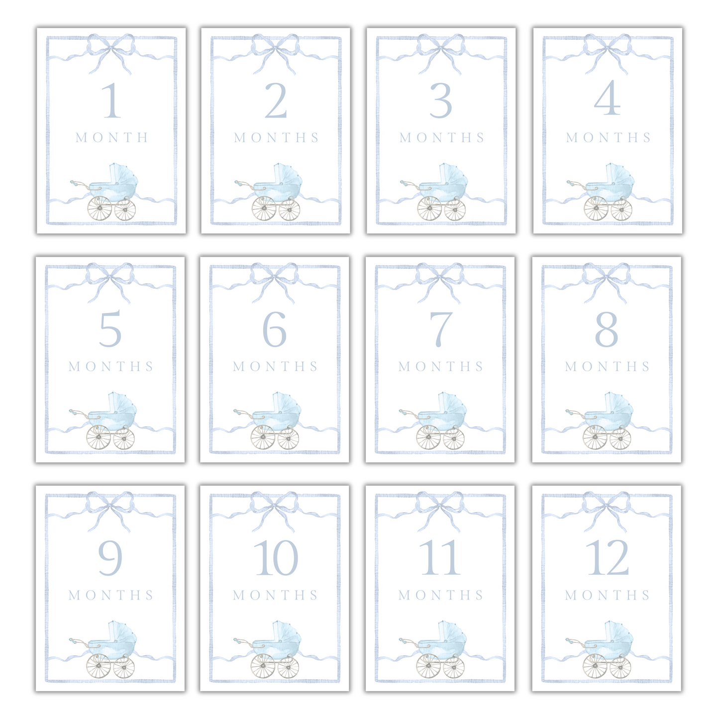 Blue Carriage Milestone Cards