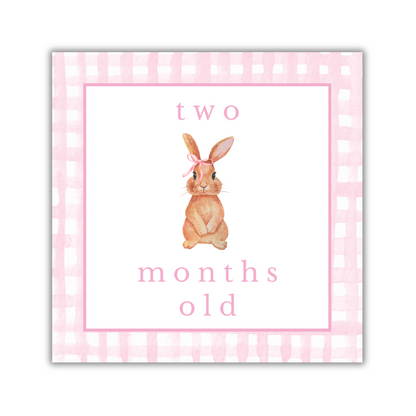 Pink Animal Milestone Cards