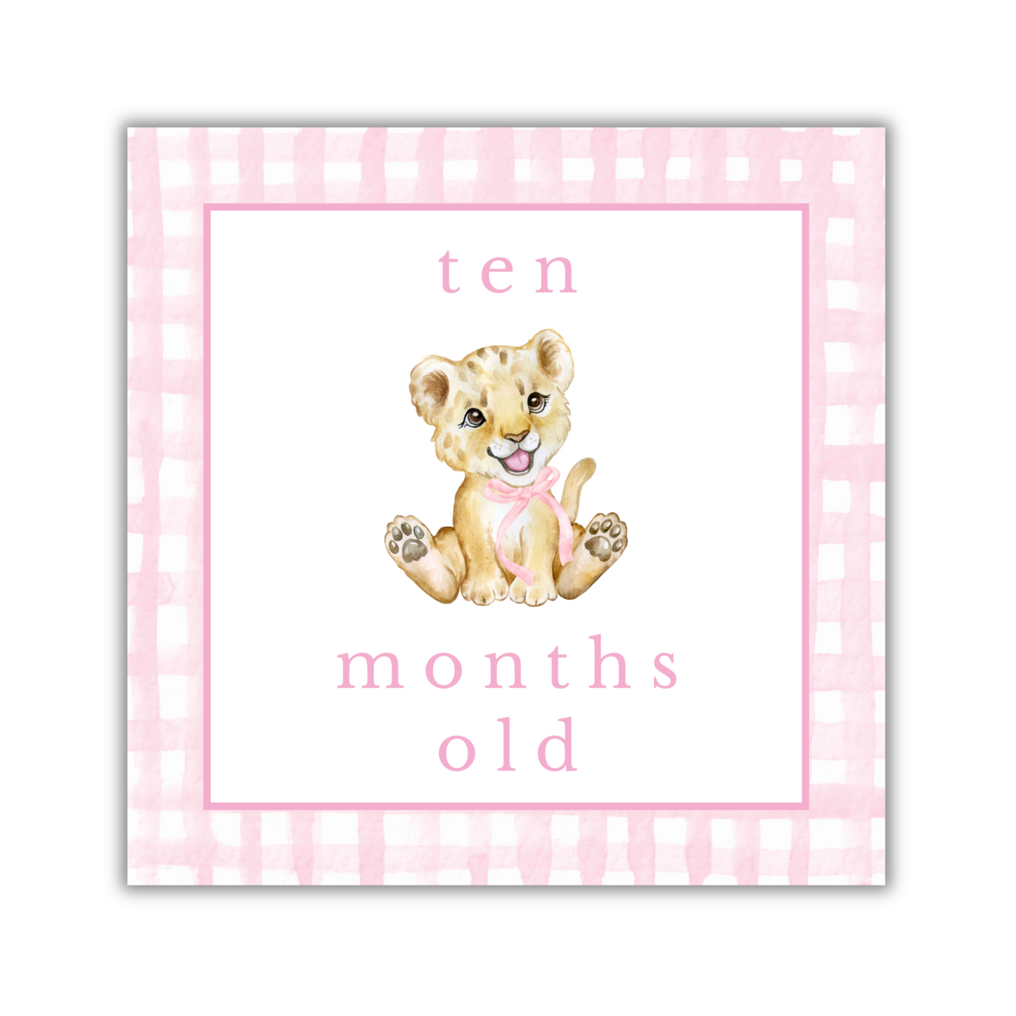 Pink Animal Milestone Cards