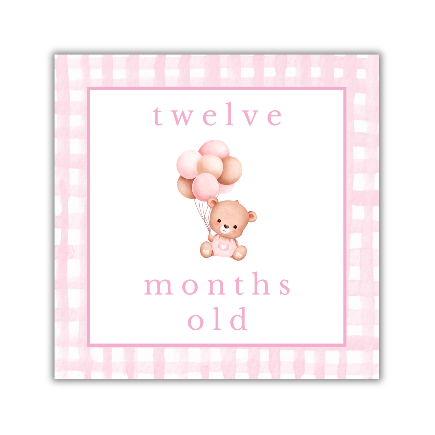 Pink Animal Milestone Cards