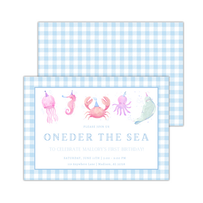 Onedear the Sea - Blue Gingham