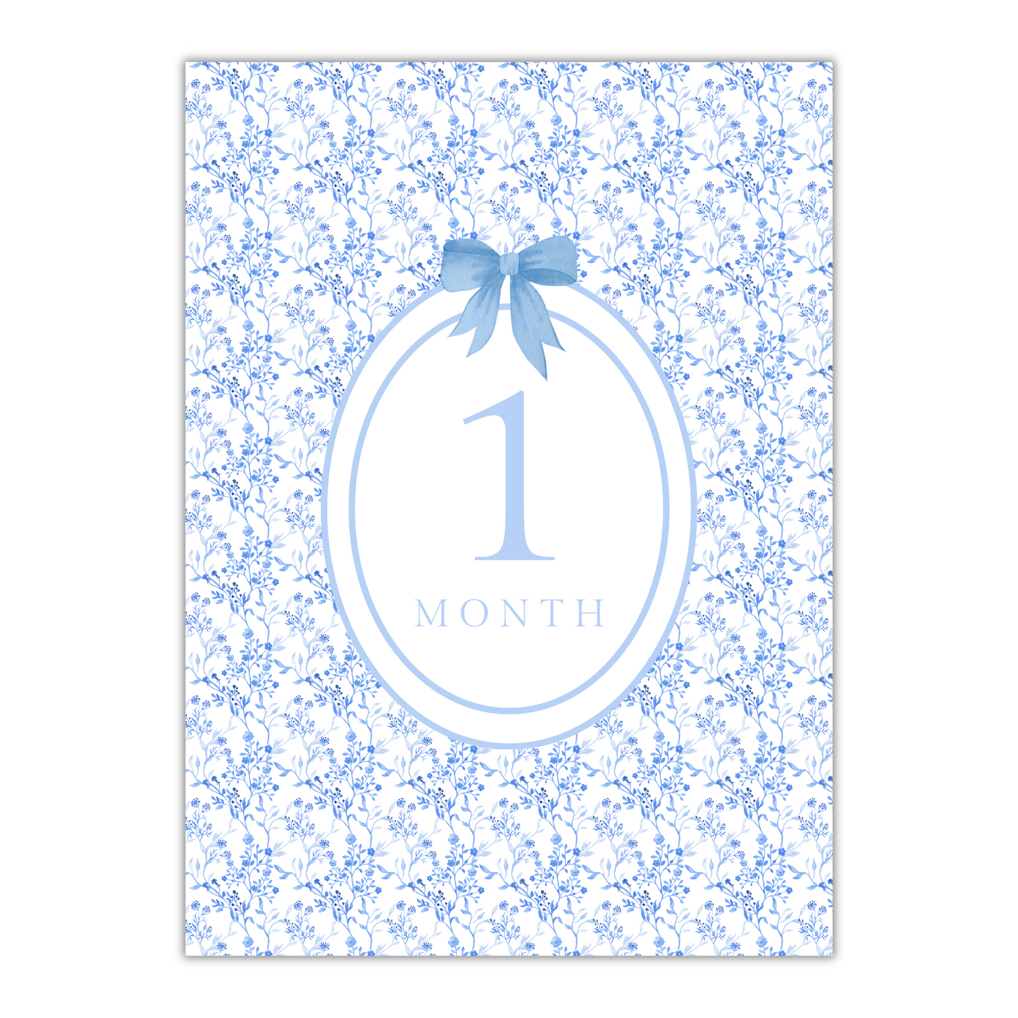 Blue Bow Floral Milestone Cards