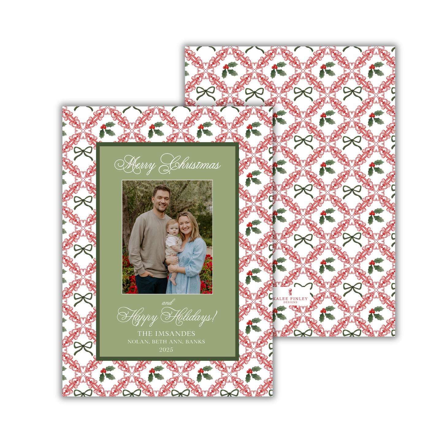 Bows and Mistletoes Christmas Card