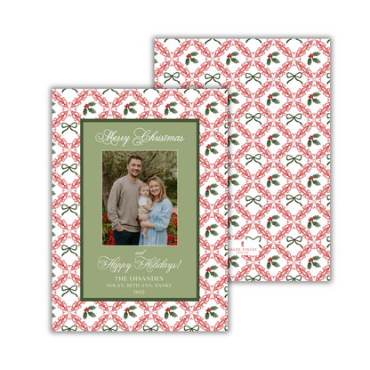 Bows and Mistletoes Christmas Card