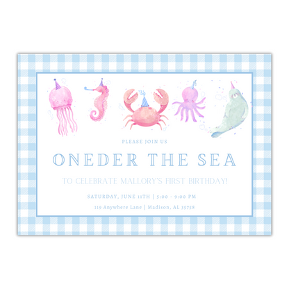 Onedear the Sea - Blue Gingham