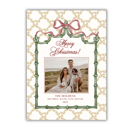 Gold Trellis Christmas Card