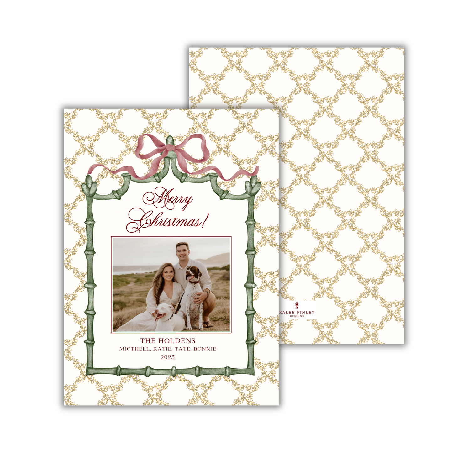 Gold Trellis Christmas Card