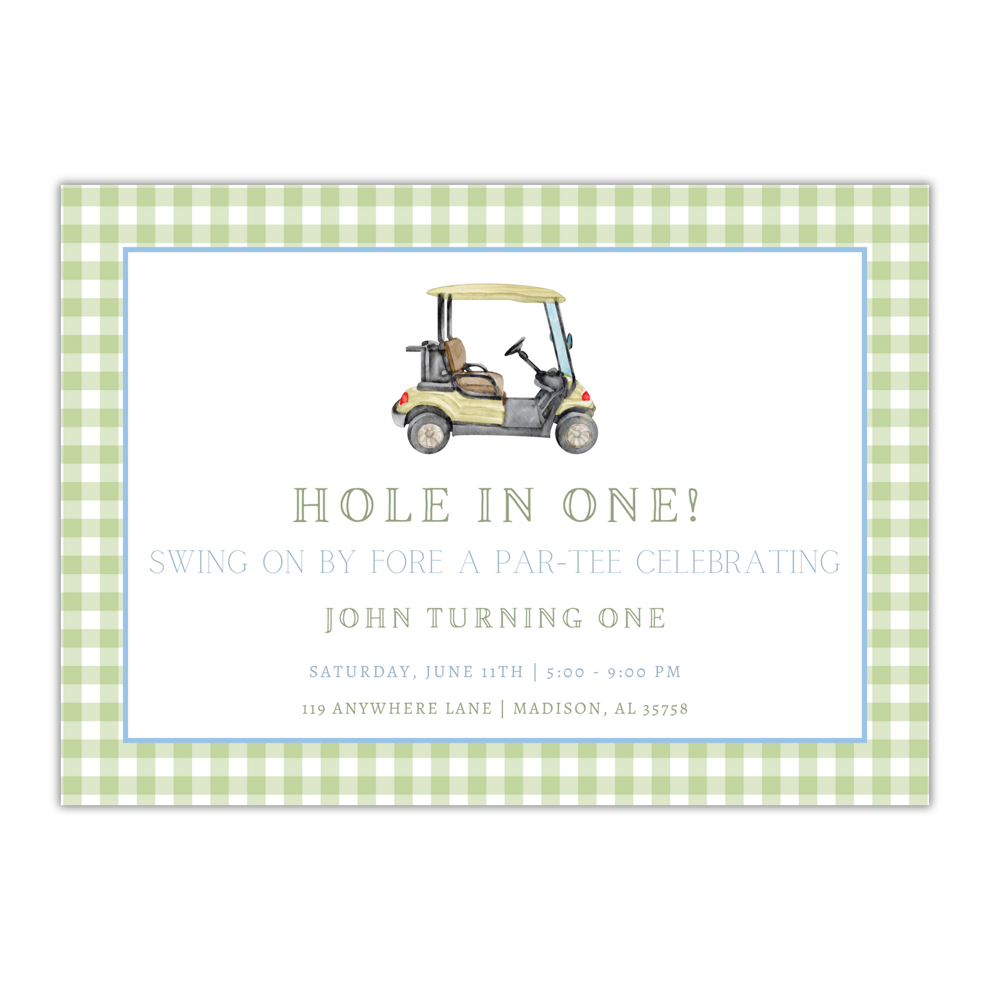 Hole in One Birthday Invitation