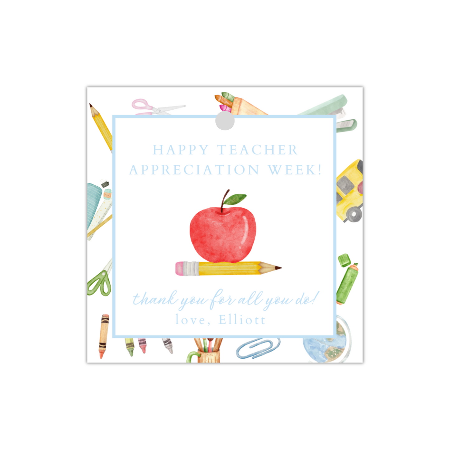 Teacher Appreciation Gift Tag - School Art