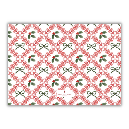 Bows and Mistletoe Horizontal Christmas Card