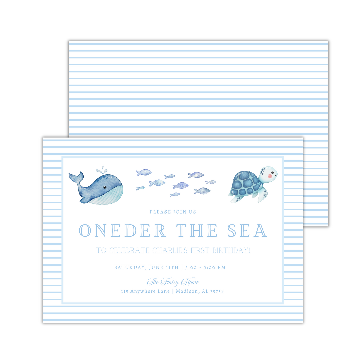 Onedear the Sea Birthday - Blue Stripe