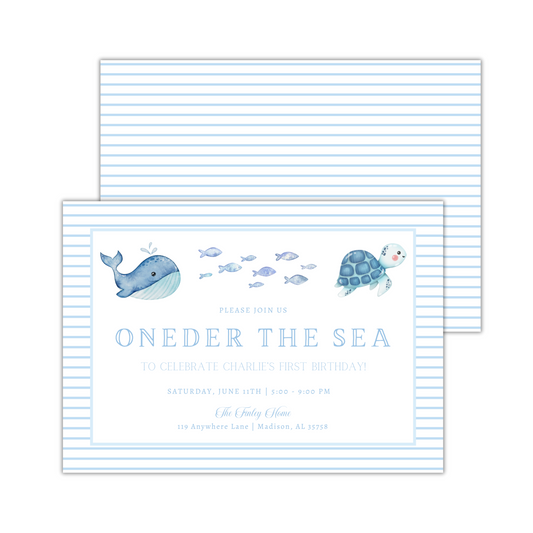 Onedear the Sea Birthday - Blue Stripe