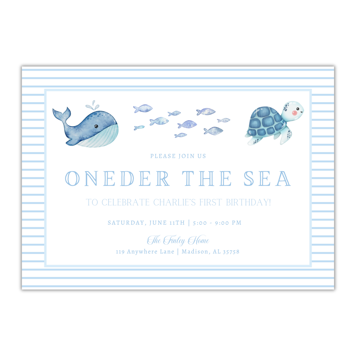 Onedear the Sea Birthday - Blue Stripe