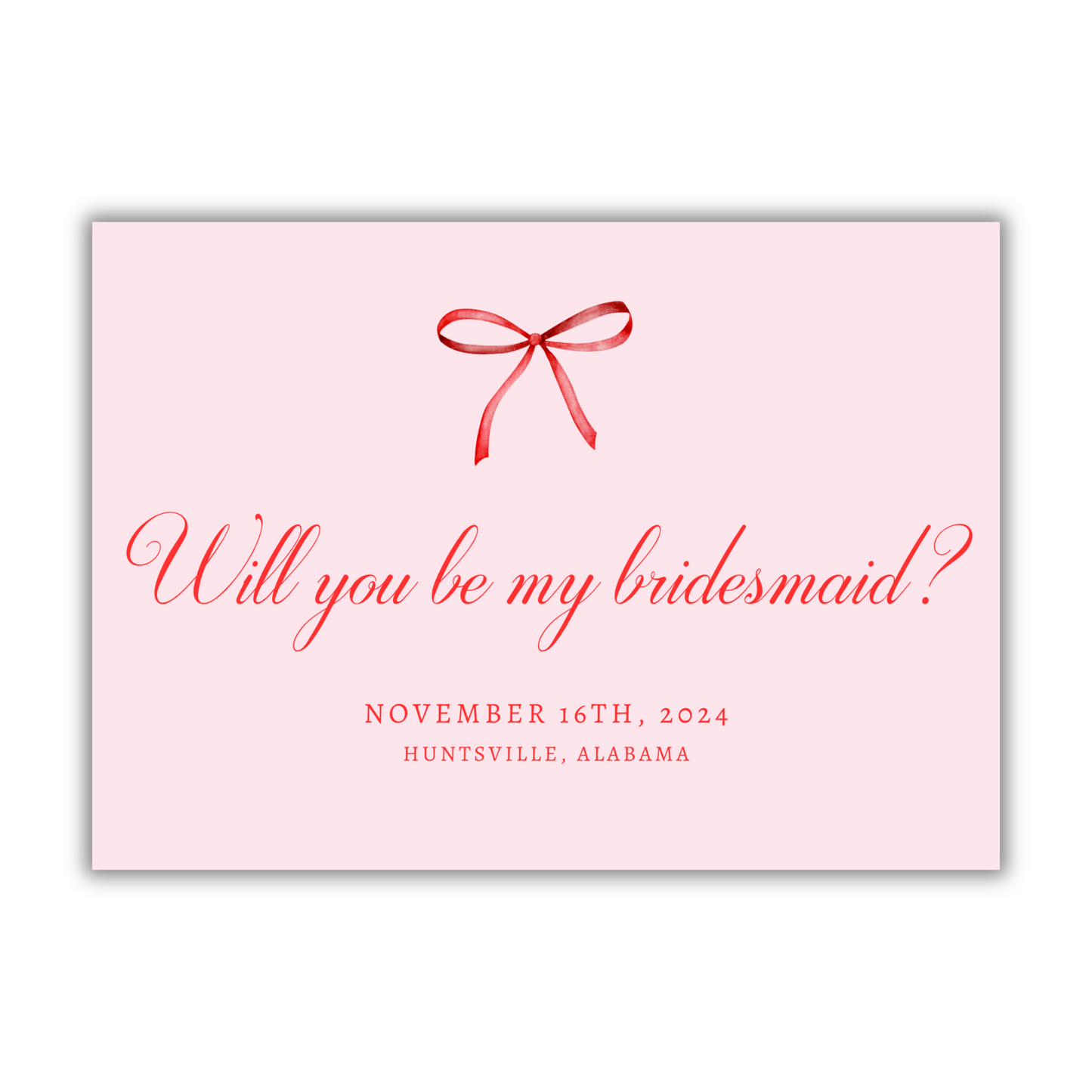 Bridesmaid Proposal - Red Bow