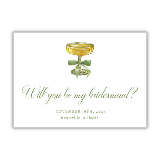 Green Coupe Bridesmaid Proposal